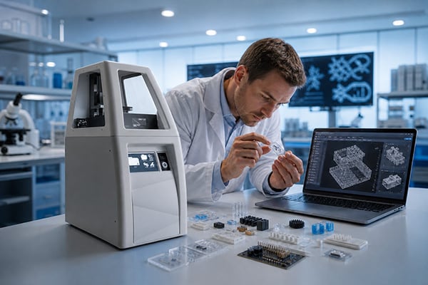 HighTech 3D Printer in Modern Lab-Web
