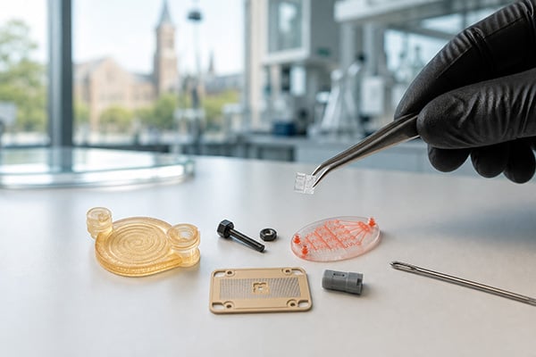 Micro 3D Printed Parts in University Scene